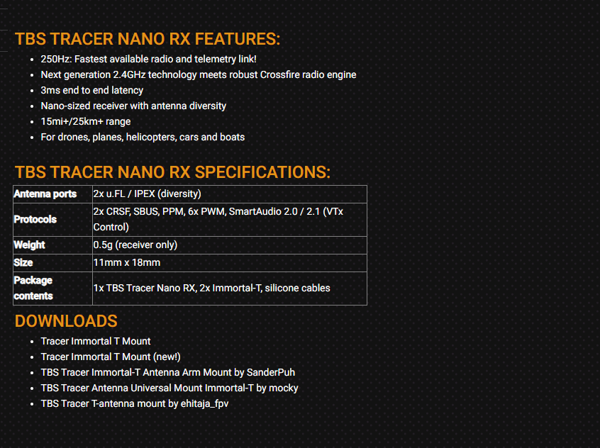 2026 TBS TRACER NANO RX - FPV  - Tbs Fpv Tracer review and price